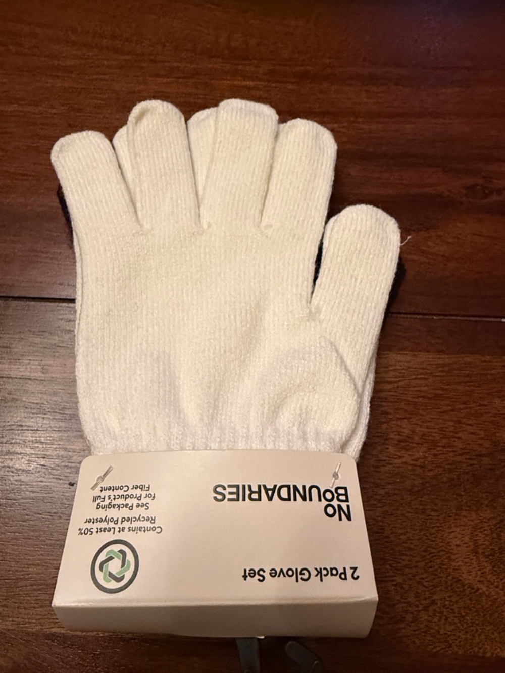 No Boundaries Cream Knit Glove 2-Pack